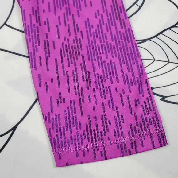 ADIDAS Cropped Leggings Pink & Purple Athleisure S - Picture 3 of 7